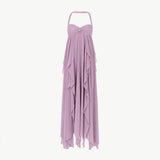 Aurelia | Damen Rückenfreies Maxikleid Volants – Rückenfrei Maxi Volant 2026 – Lila