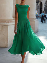 Vireen - plissiertes Midikleid – Grün