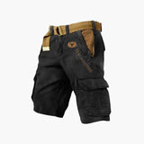 Herren-Utility-Shorts mit Taschen für Freizeit und Abenteuer – Schwarz