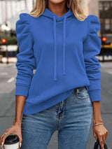 Nandita - Atmungsaktiver Langarm Kapuzenpullover – Blau