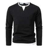 Diego | langarm-henley – Schwarz