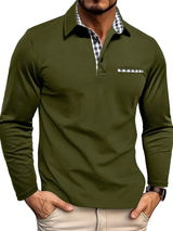 Van Laar – Poloshirt mit langen Ärmeln – Olivgrün
