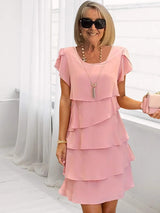 Ashfi – Lockeres Chiffon Kleid – Rosa