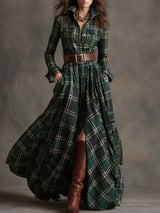 Bodil™ -  Maxi-Hemdkleid mit Karomuster – Grün