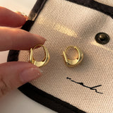 Einfacher Tropfen-Reif-Ohrring – Gold