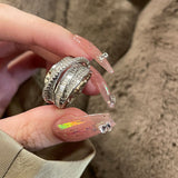 Zirkon Vintage Kreuzschliff Ring – Silber