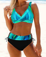Eva | Fröhlicher Bunter Bikini – Blau/Grün