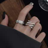 Geschichteter Twill-Ring – Silber