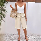 Viola | Bequeme Shorts mit Utility-Taschen – Beige