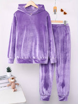 Tiferet - Elegantes Set Aus Kapuzen Pullover Und Hose – Violett