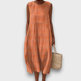 Serava – besticktes Midikleid – Orange