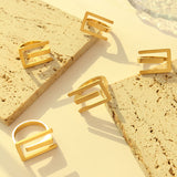 Silber Geometrischer Linienring – Gold