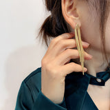 Kette Lange Ohrringe mit Quaste – Gold