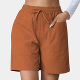 Carla | Bequeme Shorts mit Kordelzug – Braun
