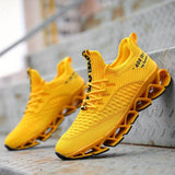 Shmuel - Lässiger Geometrischer Schnür Sneaker – Gelb