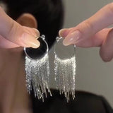 Quasten-Reifenohrringe – Silber