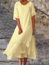 Hermine - Elegantes Schichtenkleid – Gelb