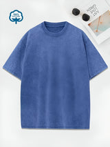 Luca | Mühelos elegantes Baumwoll-T-Shirt für jeden Tag – Königsblau