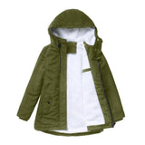 Ava - Wattierte Winterjacke mit Kapuze – Militärgrün