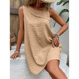 Clara - Ärmelloses Mini-Strandkleid mit schickem Stil – Beige