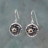Ohrringe mit Sonne und Mond in Gold und Silber – Silber