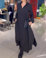 Kesslyn - Soft-Touch Shiftkleid in Maxi-Länge – Schwarz