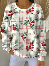Ivy - Weihnachtsstrickpullover mit Beerenmuster – Mehrfarbig