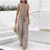 Gloria - Bedruckter ärmelloser Damen-Jumpsuit – Grau