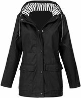 Ilektra – Elegante Langärmelig Wasserdicht KapuzenPullover – Schwarz