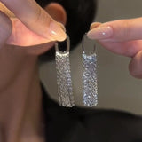 Elegante lange Quasten-Ohrringe – Silber
