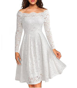 Emma - Vintage Kleid aus geblümter Spitze – Weiß