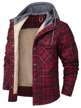 Avraham - Langärmelige Kapuzen Jacke Mit Tasche – Rot