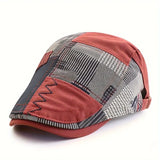 Lebron - Jahrgang Patchwork Zeitungsjunge Kappe – Rot