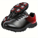 Thestron™ Wasserdichte Golfschuhe Mit Rutschfester Sohle Und Komfortabler Innenpolsterung – Schwarz&Rot