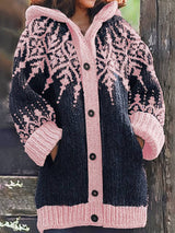 Hadassah - Eleganter Wintermantel Aus Stoff in Oversize Passform – Rosa