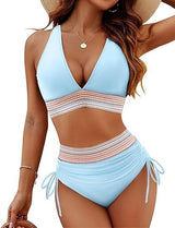 Robyn – Hochgeschnittene Bikinis mit Trendigem Design – Himmelblau