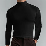 Glenn – schmal geschnittenes t-shirt mit hoher taille und langen armeln – Schwarz