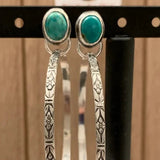 Boho-Vintage-Ohrringe mit Onyx – Grün