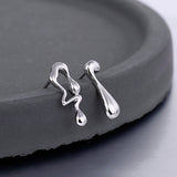 Silber Unregelmäßige Wassertropfen-Ohrringe – Silber