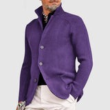 Marcus | Elegante Strickjacke mit Revers für Herren – Lila