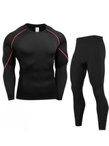 Zortex | Atmungsaktive Thermounterwäschen-Set für Herren – Schwarz-Rot