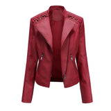 Drune | pu-lederjacke mit reibverschluss – Rot
