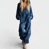 Estielle - Jeans Overall Mit Kapuze – Dunkelblau