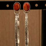 Boho Vintage Onyx Ohrringe – Rot