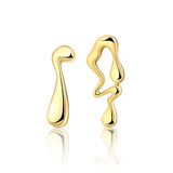Silber Unregelmäßige Wassertropfen-Ohrringe – Gold