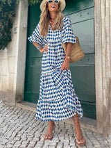 Paisley | Bohemian Breeze V-Neck Maxi Dress – Hellblau