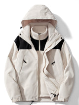 Herren-Winterjacke mit kapuzendesign | 3-in-1-Ausführung – Weiß