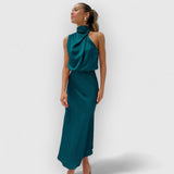 Rebecca | Elegantes Eventkleid – Ozeanblau