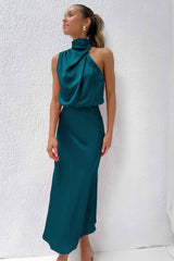 Damenkleid | Neckholder und A-Linienschnitt – Türkis