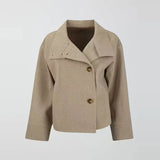 Damen-Mantel mit doppelreihem aufbau | klassischer stil – Beige